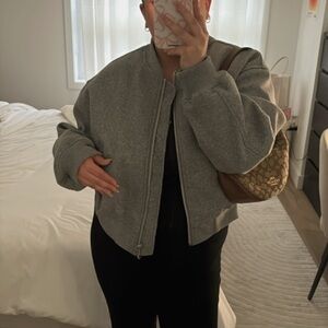 Dynamite Heather Gray Bomber Jacket